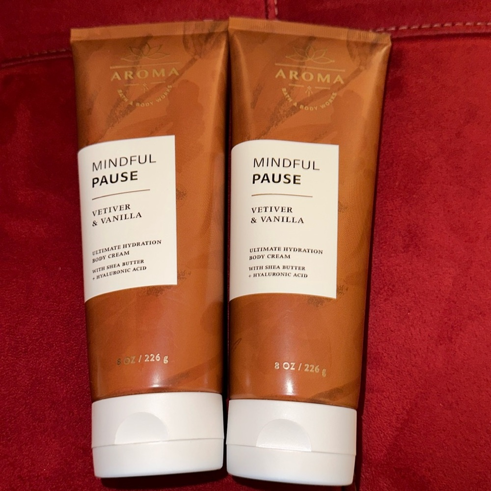 BBW 2pc Body Cream Aromatherapy Vitiver & Vanilla